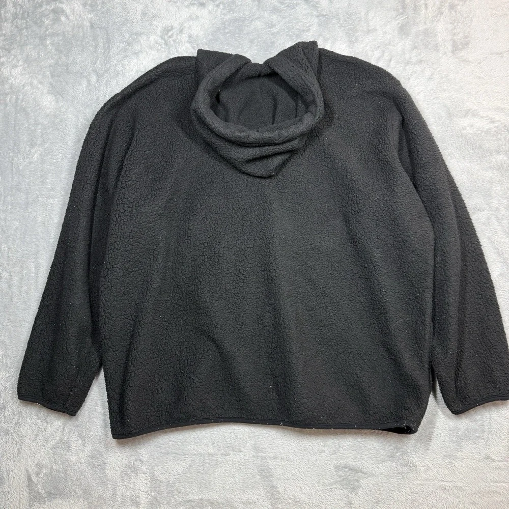 Vintage J Crew Oarsman Sherpa Anorak Mens XXL Black Pullover Hooded 1/4 Zip
